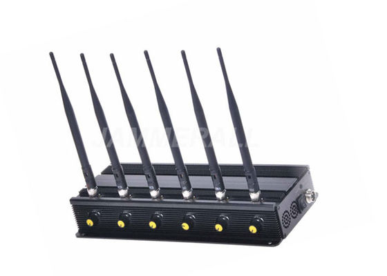 품질  6 Band Desktop Cell Phone Signal Jammer , Adjustable Cellular 3G 4G WiFi Jammer 공장